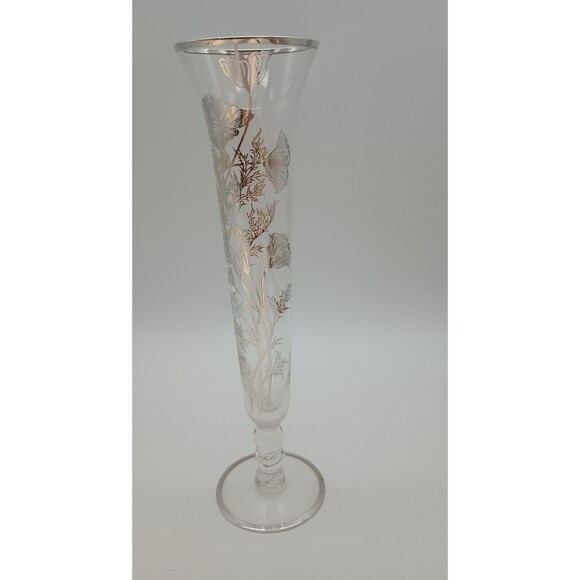 Vintage Silver City Overlay Tall Bud Base Poppies - Picture 1 of 5